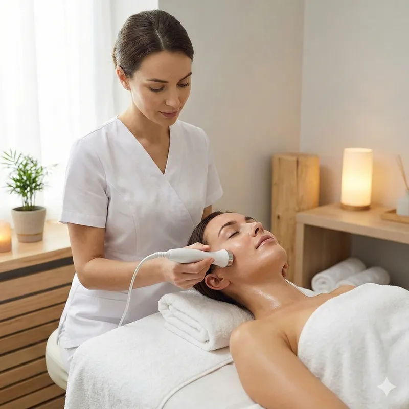 Moderne apparative Kosmetikgeräte zur Faltenbehandlung ohne Nadeln.