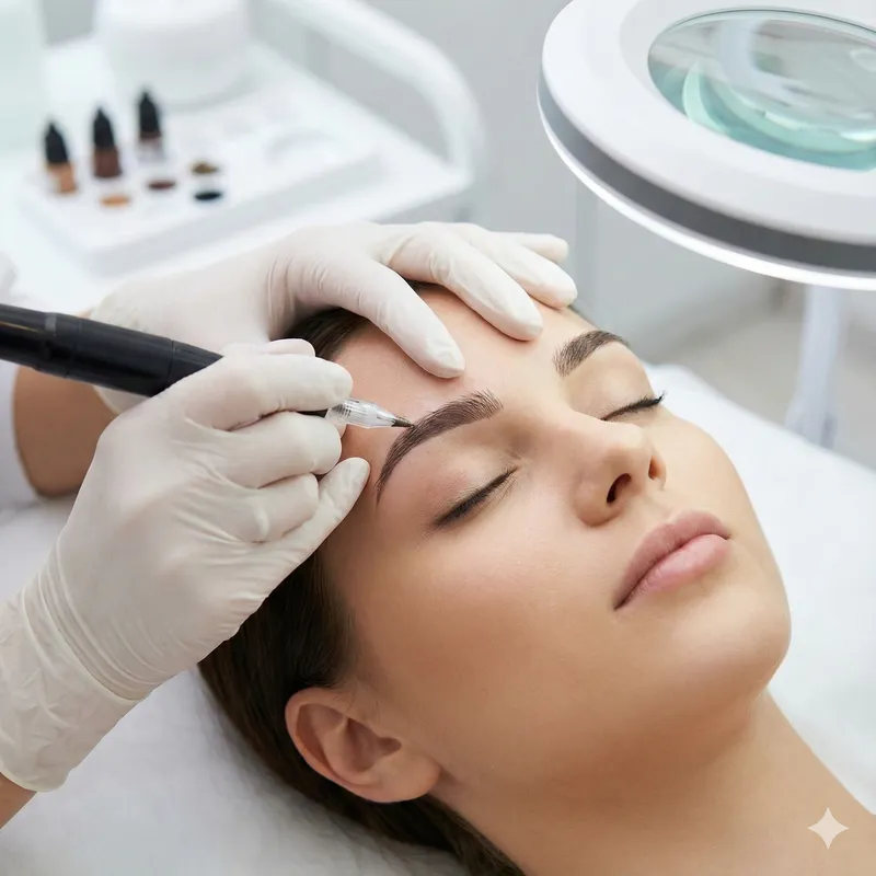 Präzise Pigmentierung der Augenbrauen für ein dauerhaftes Make-up.